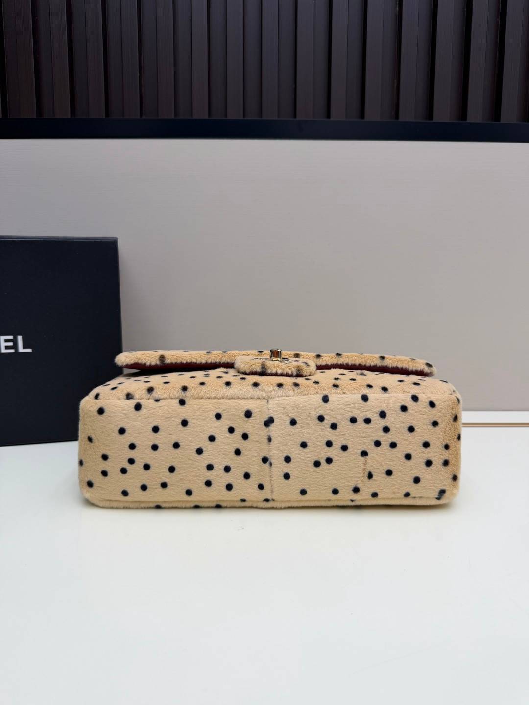 シャネル 071 マトラッセ ボーダーレザー チェーンショルダーバッグ レディース ブラック金具 ミュールレザー - 画像 12