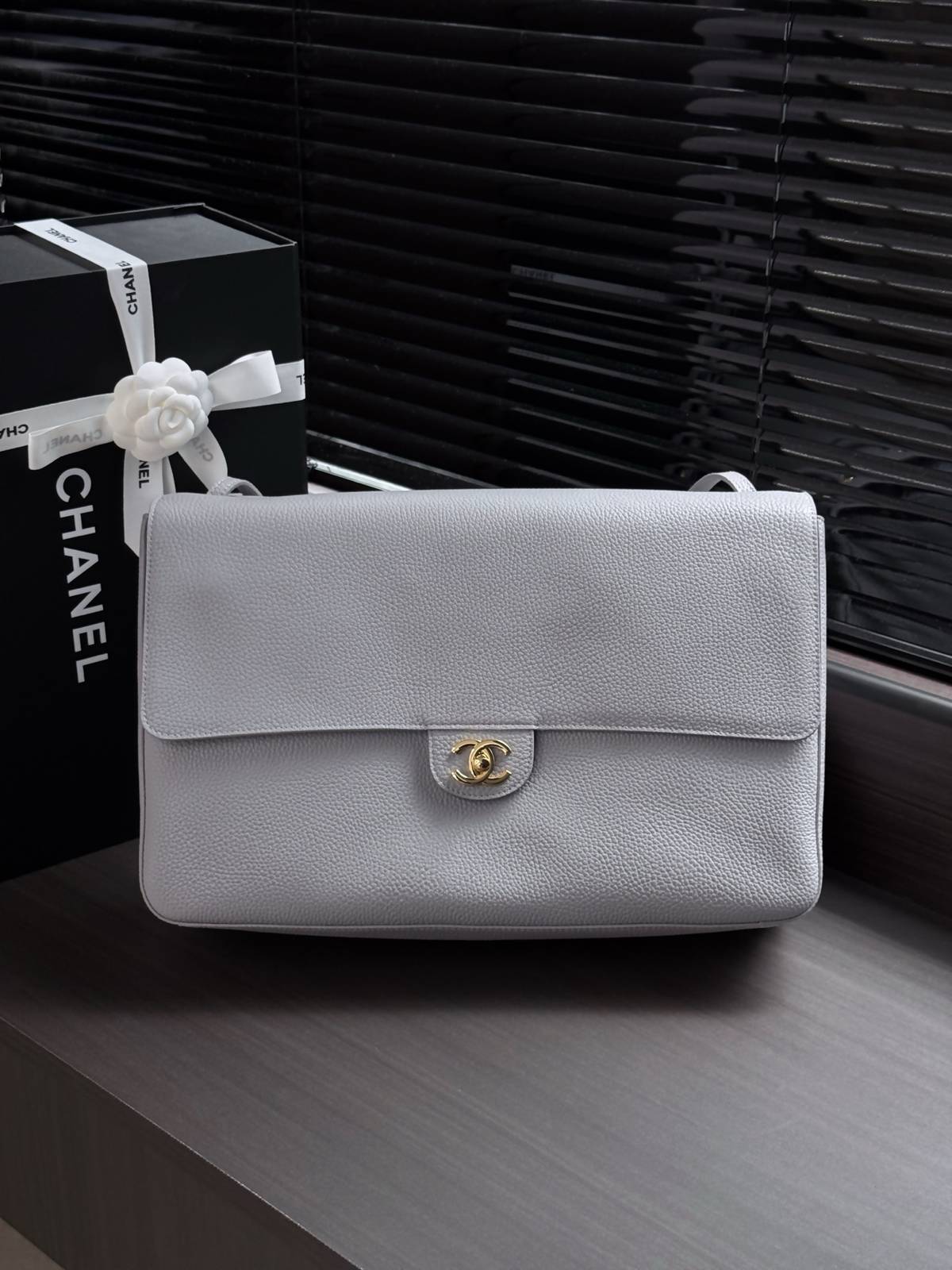 シャネル CHANEL マトラッセ ラムスキン チェーンショルダーバッグ ゴールド金具 グレー レディース - 画像 11