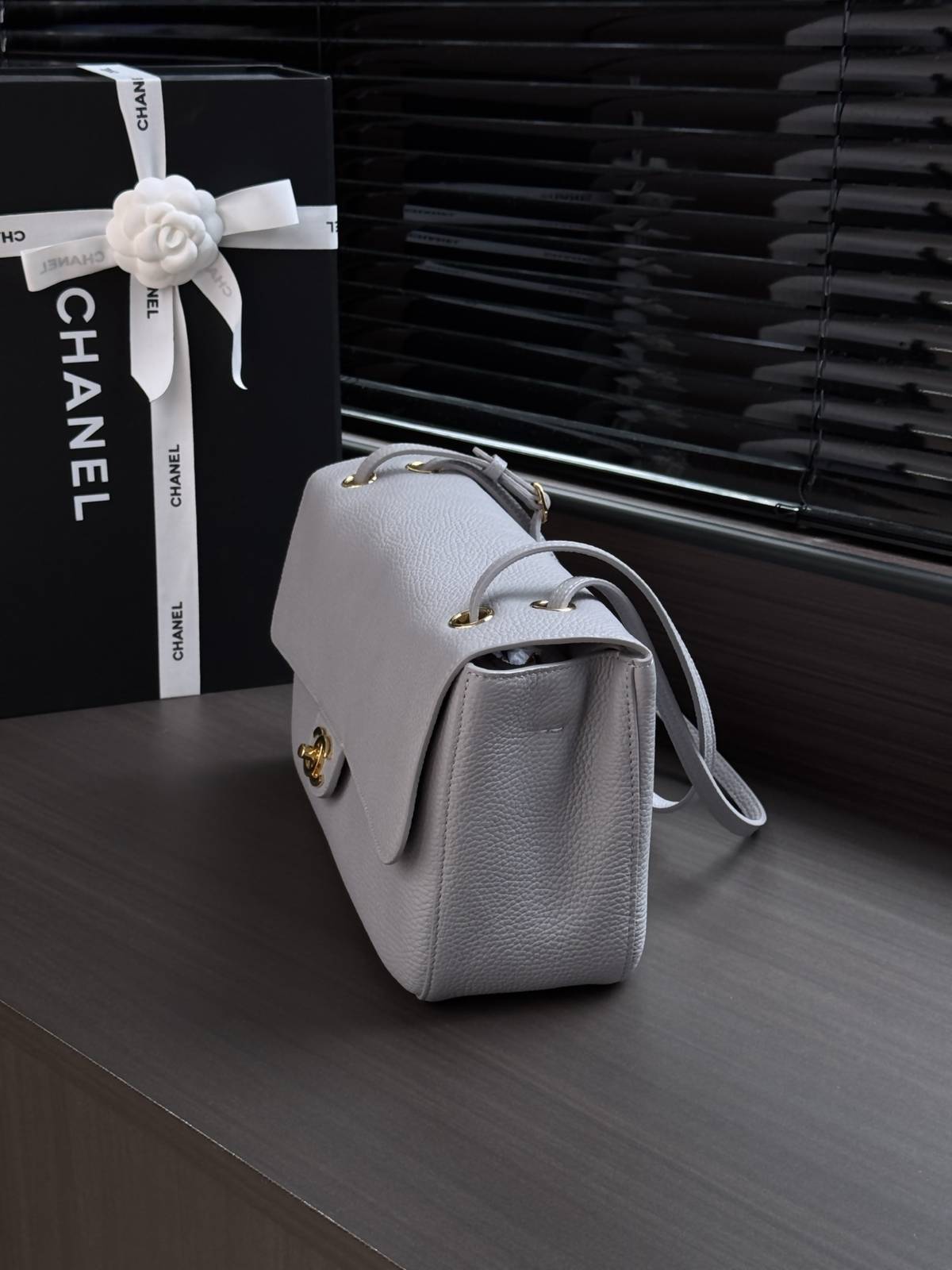シャネル CHANEL マトラッセ ラムスキン チェーンショルダーバッグ ゴールド金具 グレー レディース - 画像 19