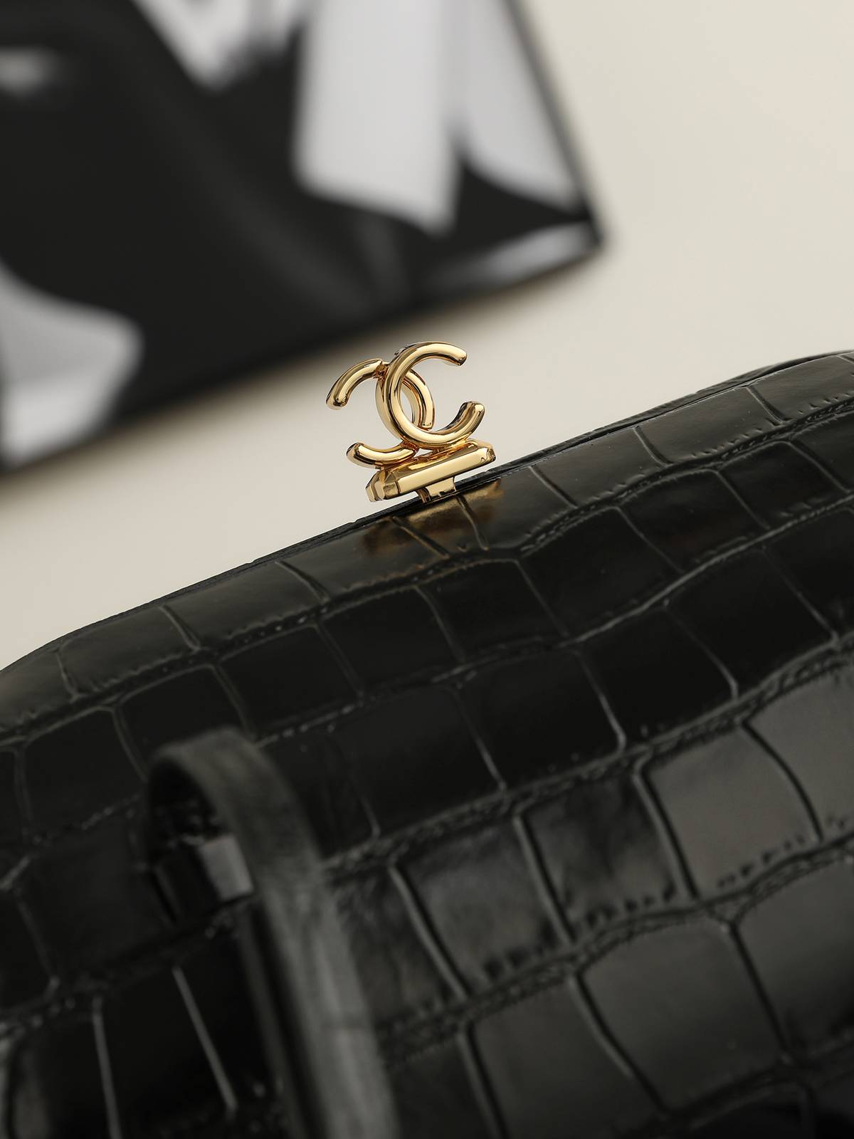 シャネル 5360 マトラッセ キャビアスキン チェーンショルダーバッグ ゴールド金具 ブラック レディース - 画像 14