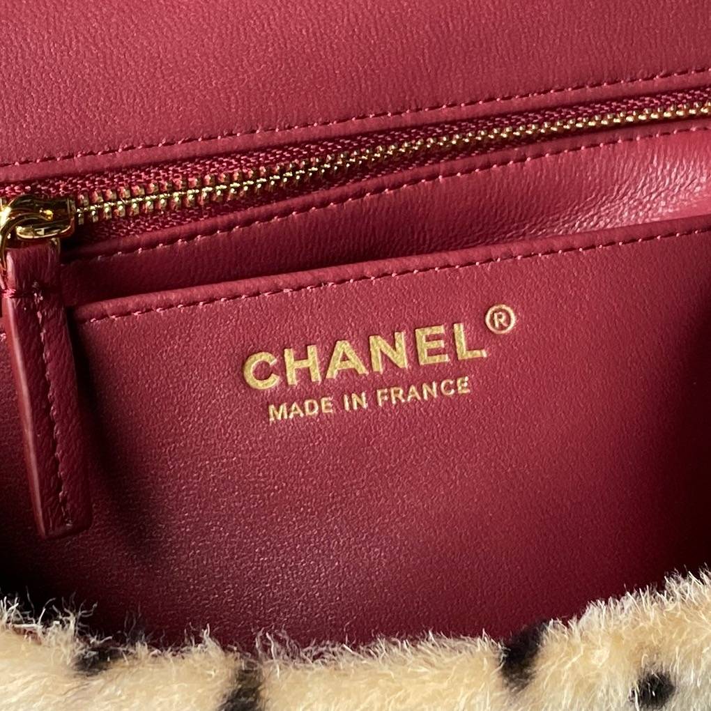 シャネル CHANEL CF ファー ポルカドット フラップバッグ ゴールド金具 ターンロック チェーンショルダー - 画像 2