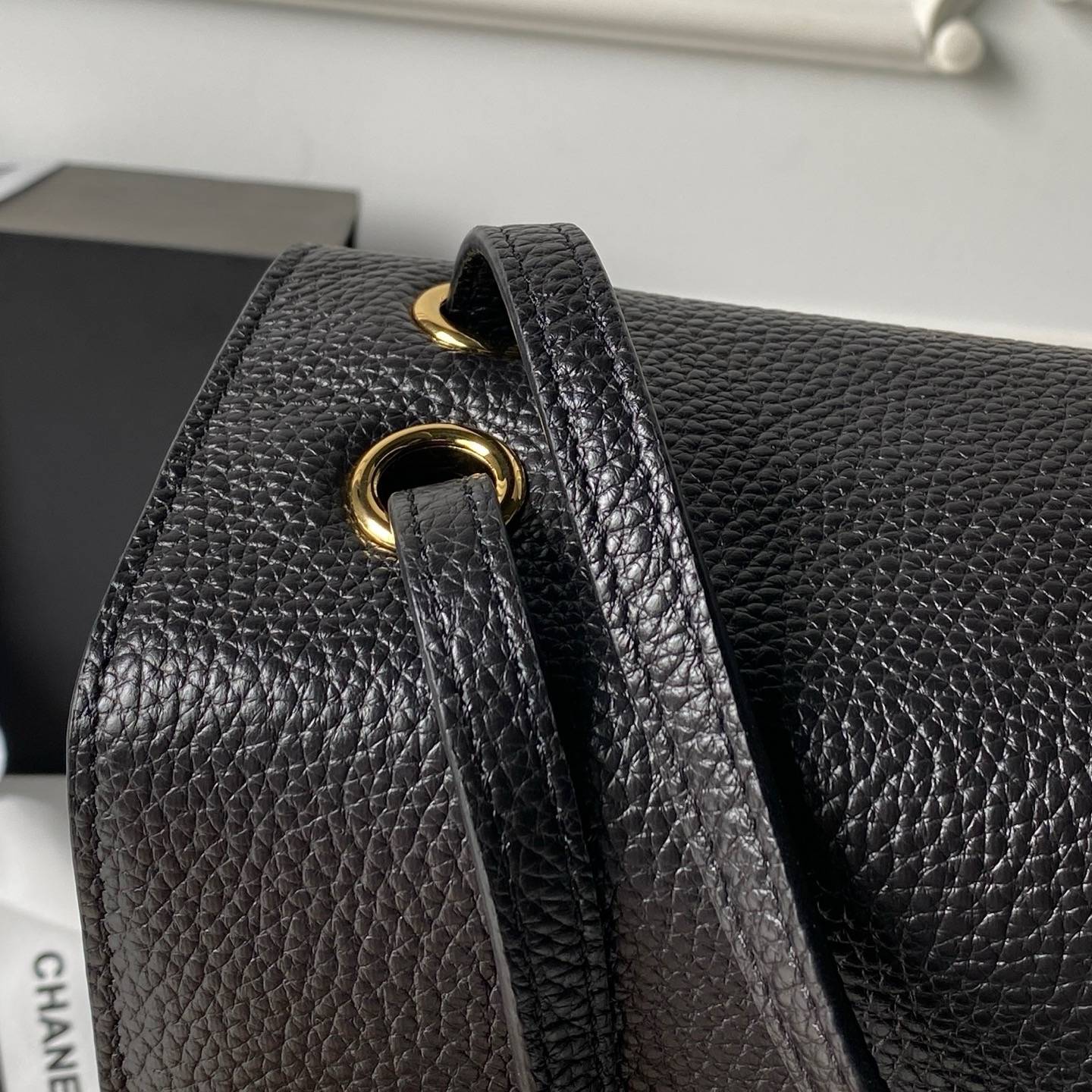 シャネル CHANEL マトラッセ チェーンショルダーバッグ キャビアスキン ゴールド金具 レディース ブラック ベージ - 画像 8