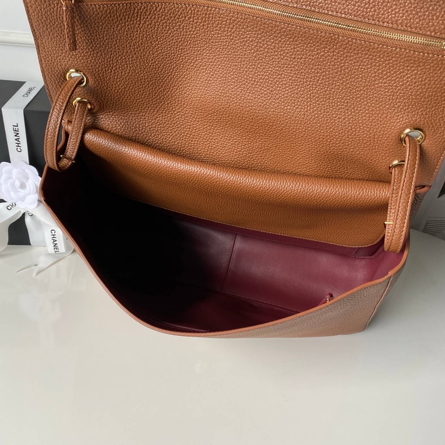 シャネル CHANEL マトラッセ チェーンショルダーバッグ キャビアスキン ゴールド金具 レディース ブラック ベージ - 画像 13