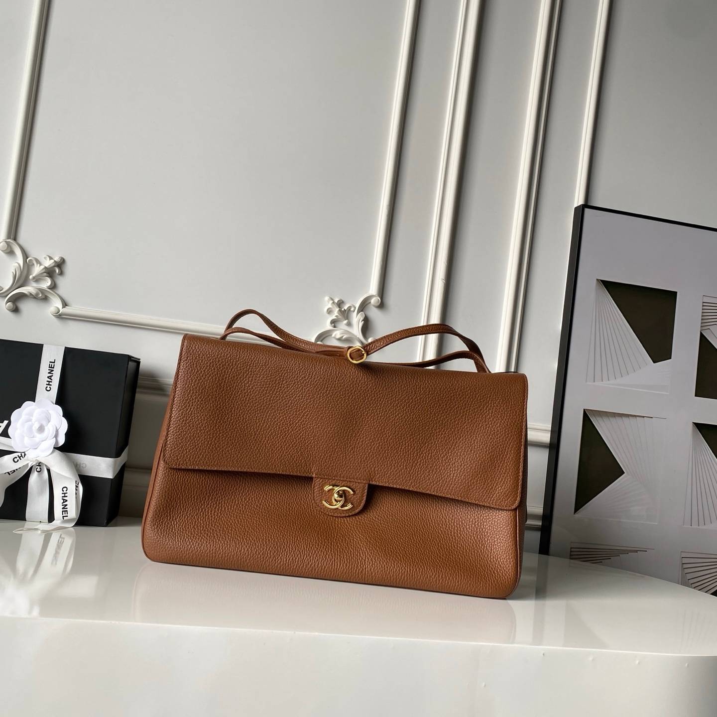 シャネル CHANEL マトラッセ チェーンショルダーバッグ キャビアスキン ゴールド金具 レディース ブラック ベージ - 画像 19