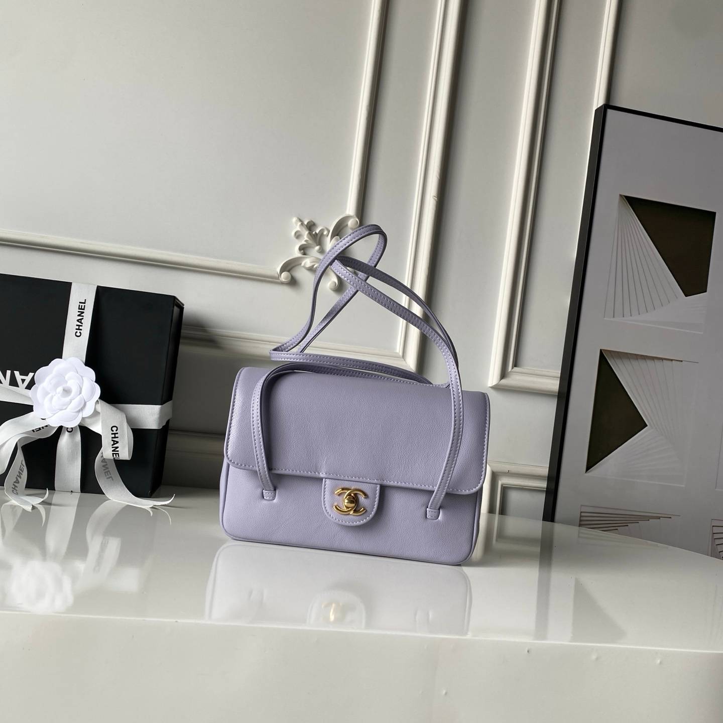 シャネル CHANEL AS6130 マトラッセ ラムスキン チェーンショルダーバッグ ブラック金具 レディース