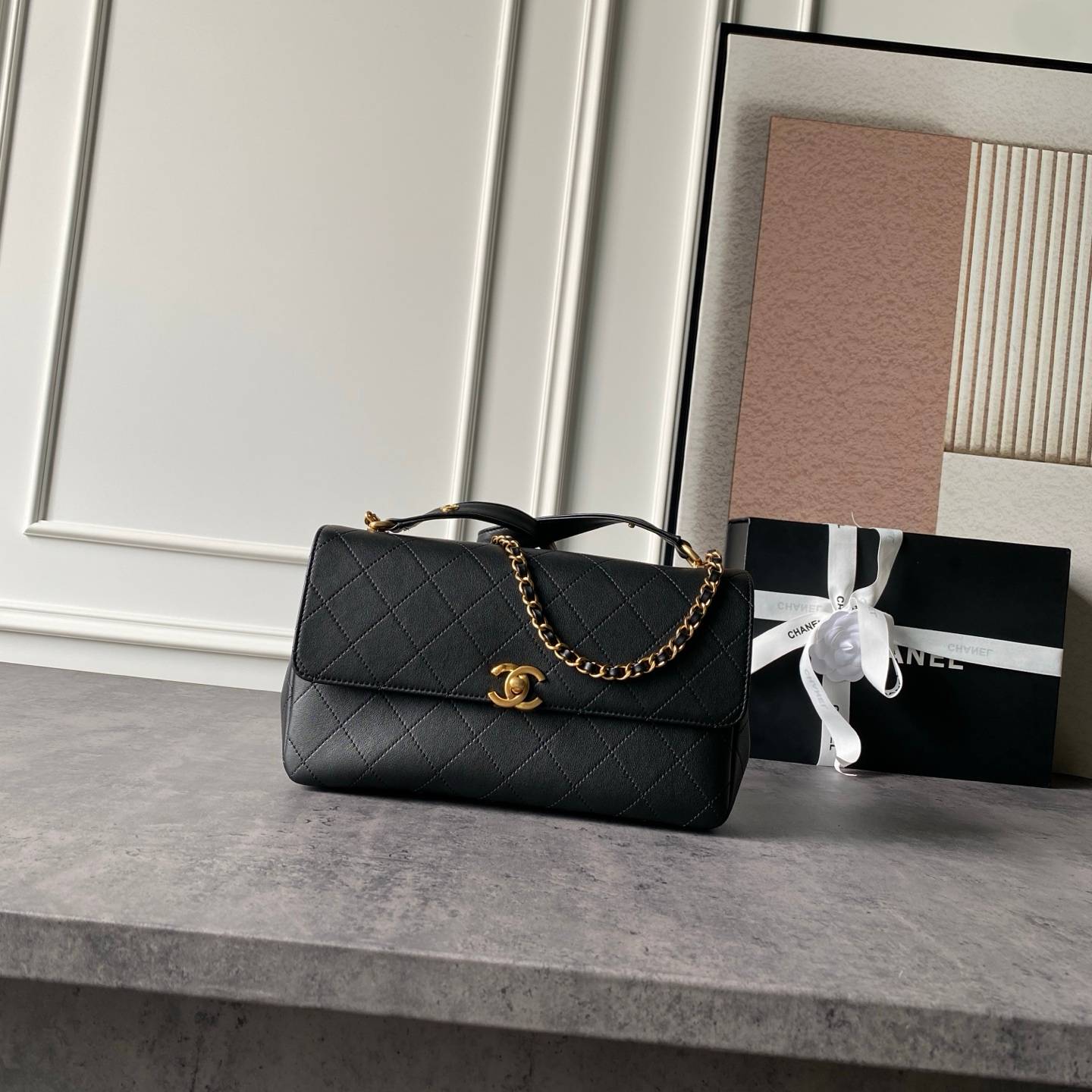 シャネル CHANEL マトラッセ ブラック キャビアスキン チェーンショルダーバッグ ゴールド金具 レディース