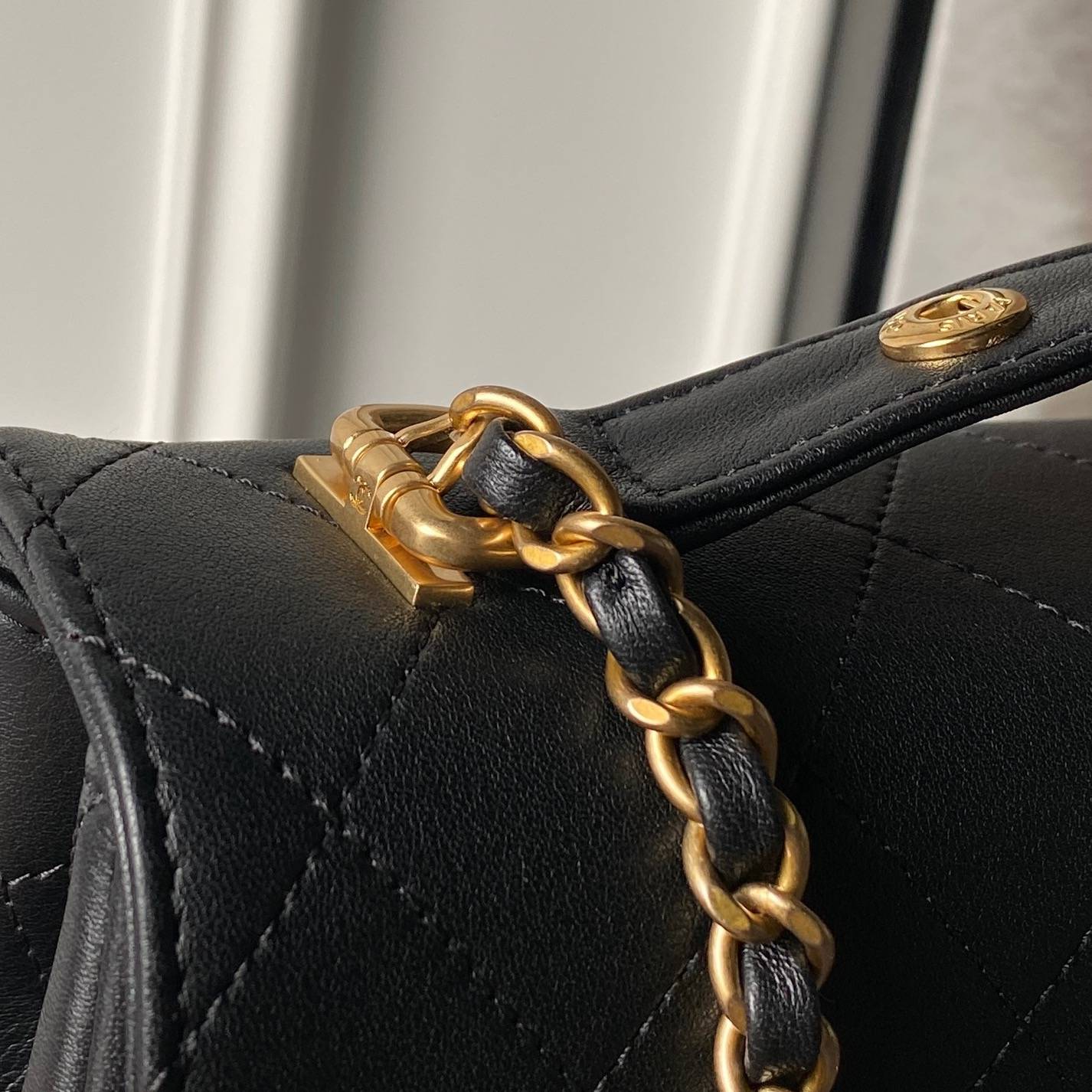 シャネル CHANEL マトラッセ ブラック キャビアスキン チェーンショルダーバッグ ゴールド金具 レディース - 画像 7