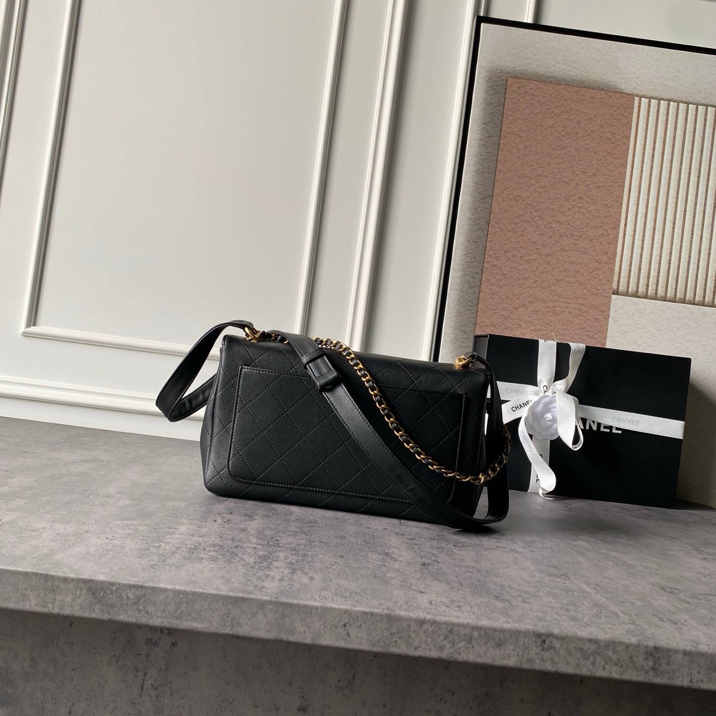 シャネル CHANEL マトラッセ ブラック キャビアスキン チェーンショルダーバッグ ゴールド金具 レディース - 画像 9