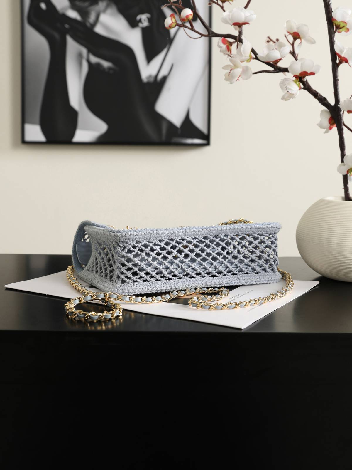 シャネル CHANEL マトラッセ チェーンショルダーバッグ キャビアスキン ゴールド金具 レディース ネイビー - 画像 7