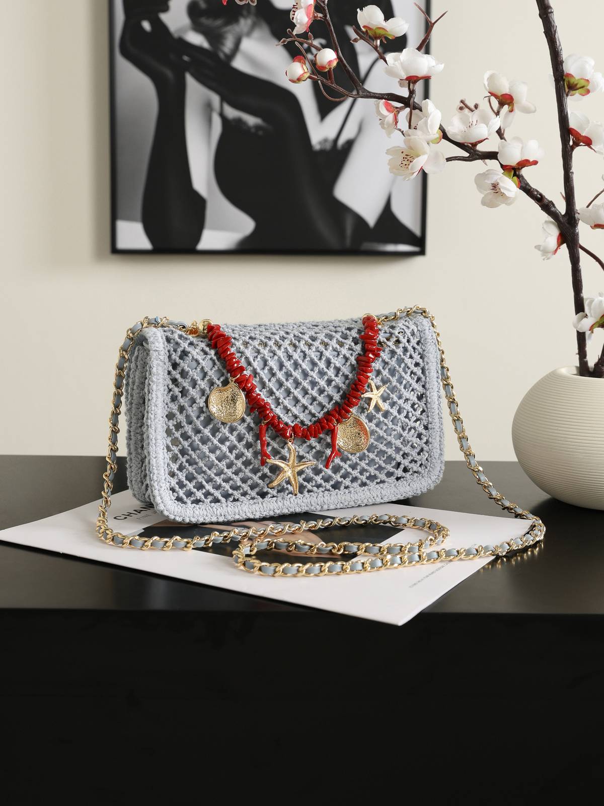 シャネル CHANEL マトラッセ チェーンショルダーバッグ キャビアスキン ゴールド金具 レディース ネイビー - 画像 8