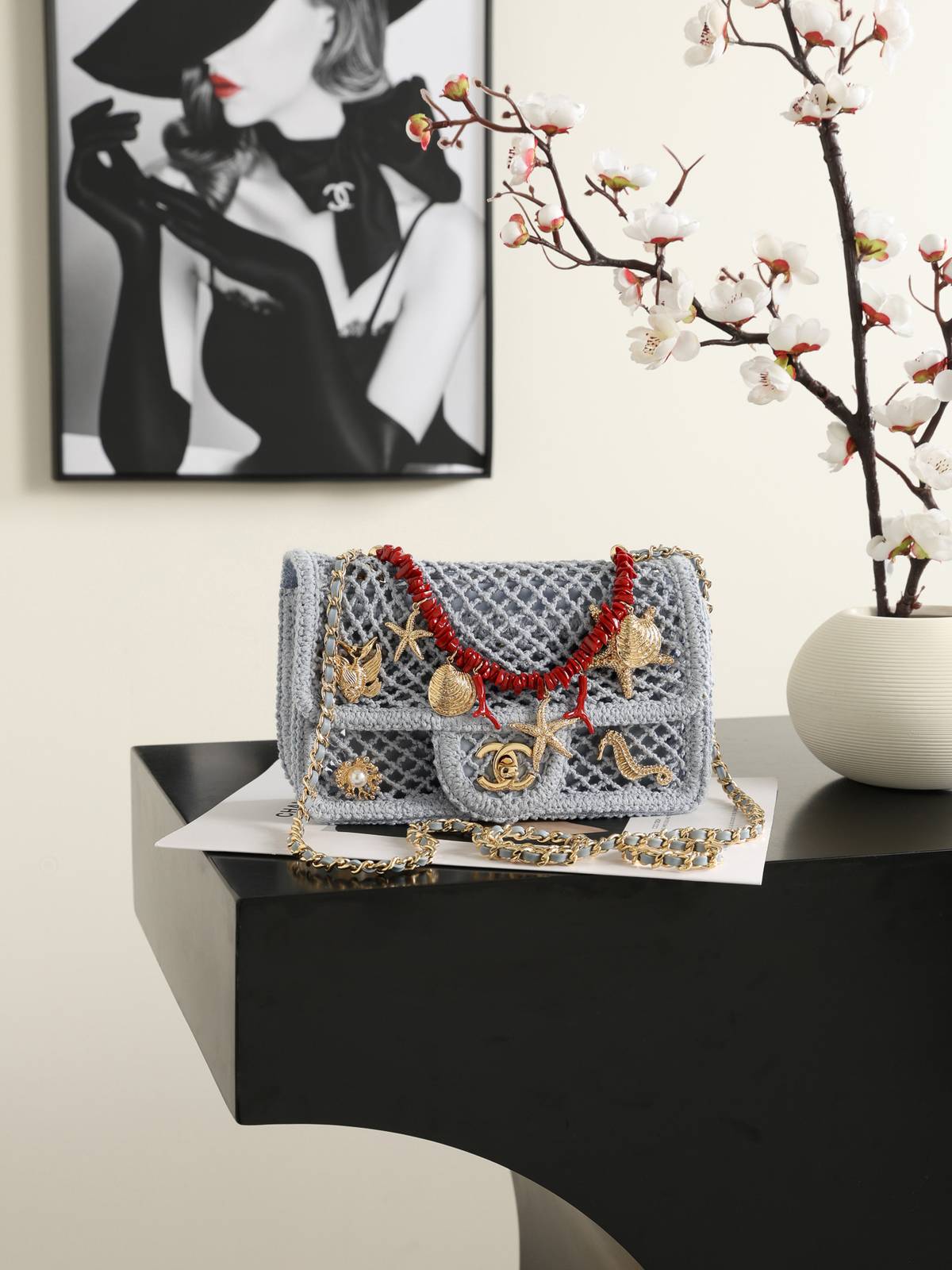 シャネル CHANEL マトラッセ チェーンショルダーバッグ キャビアスキン ゴールド金具 レディース ネイビー - 画像 10