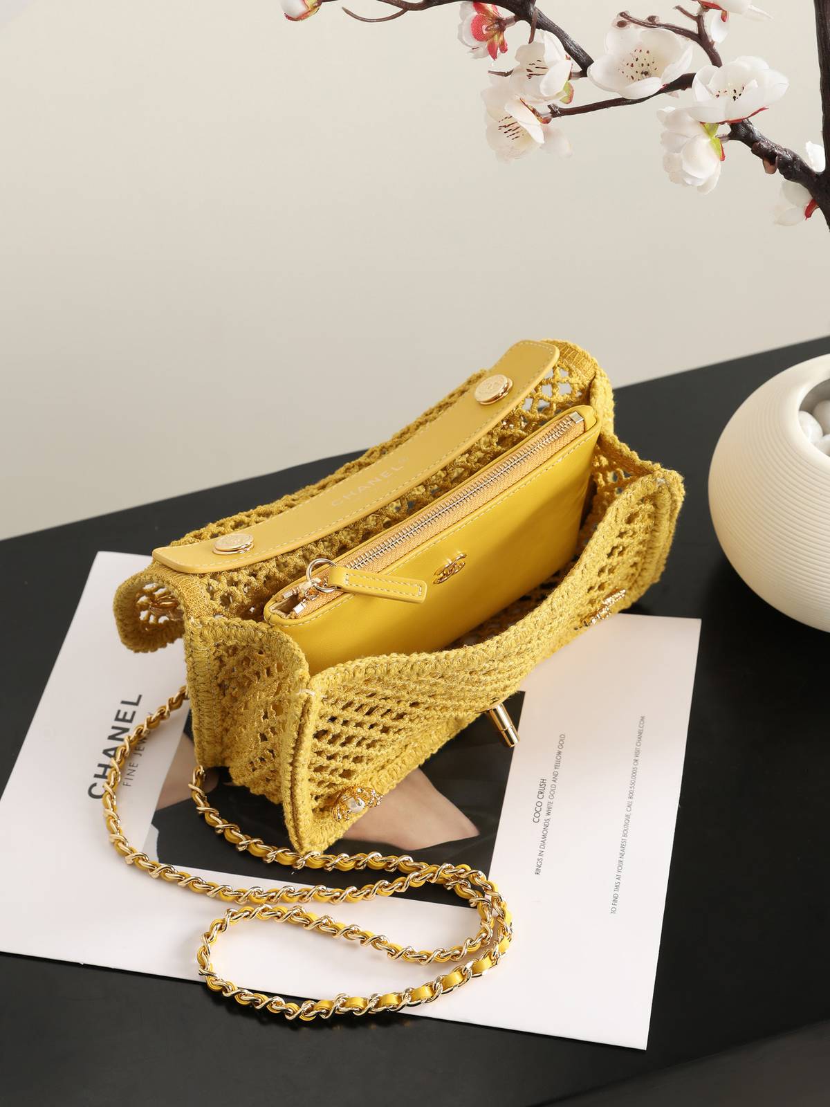 シャネル CHANEL マトラッセ チェーンショルダーバッグ キャビアスキン ゴールド金具 レディース ネイビー - 画像 12