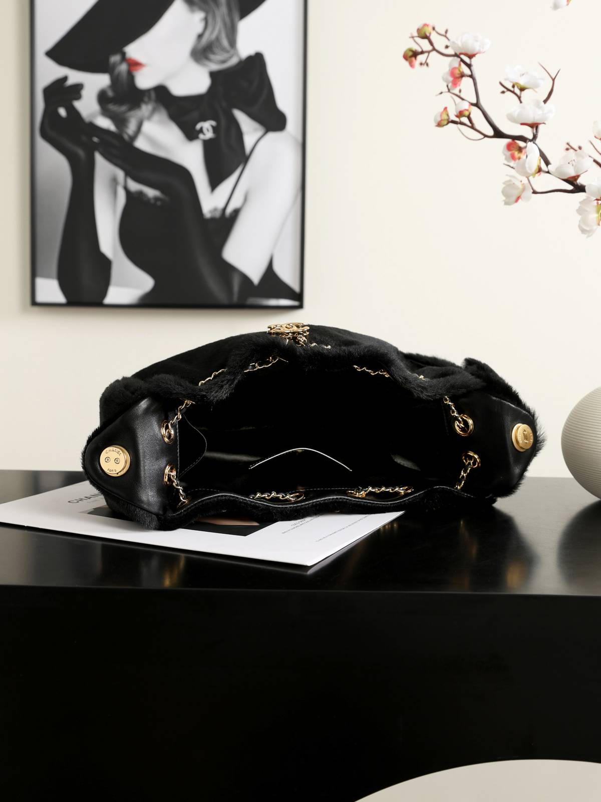 シャネル CHANEL マトラッセ デニム チェーンショルダーバッグ ブラック ゴールド金具 レディース - 画像 3
