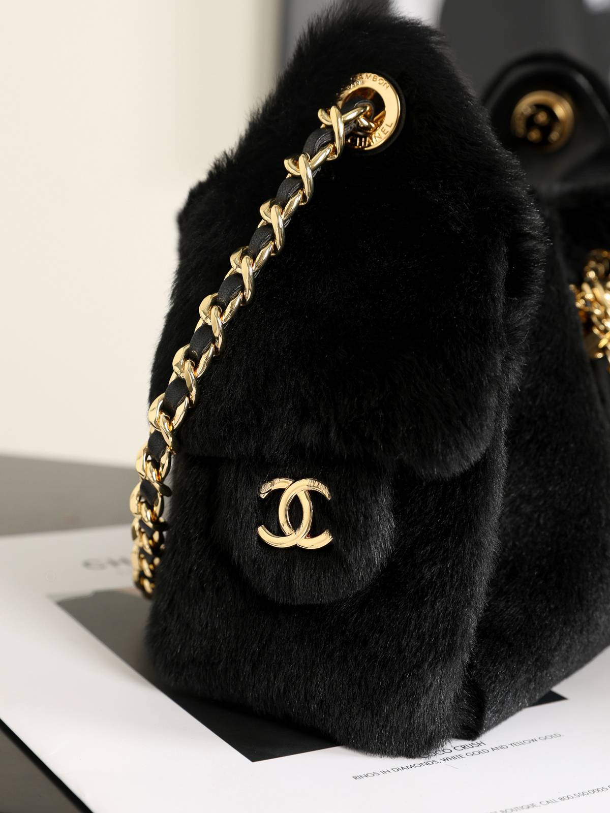 シャネル CHANEL マトラッセ デニム チェーンショルダーバッグ ブラック ゴールド金具 レディース - 画像 4