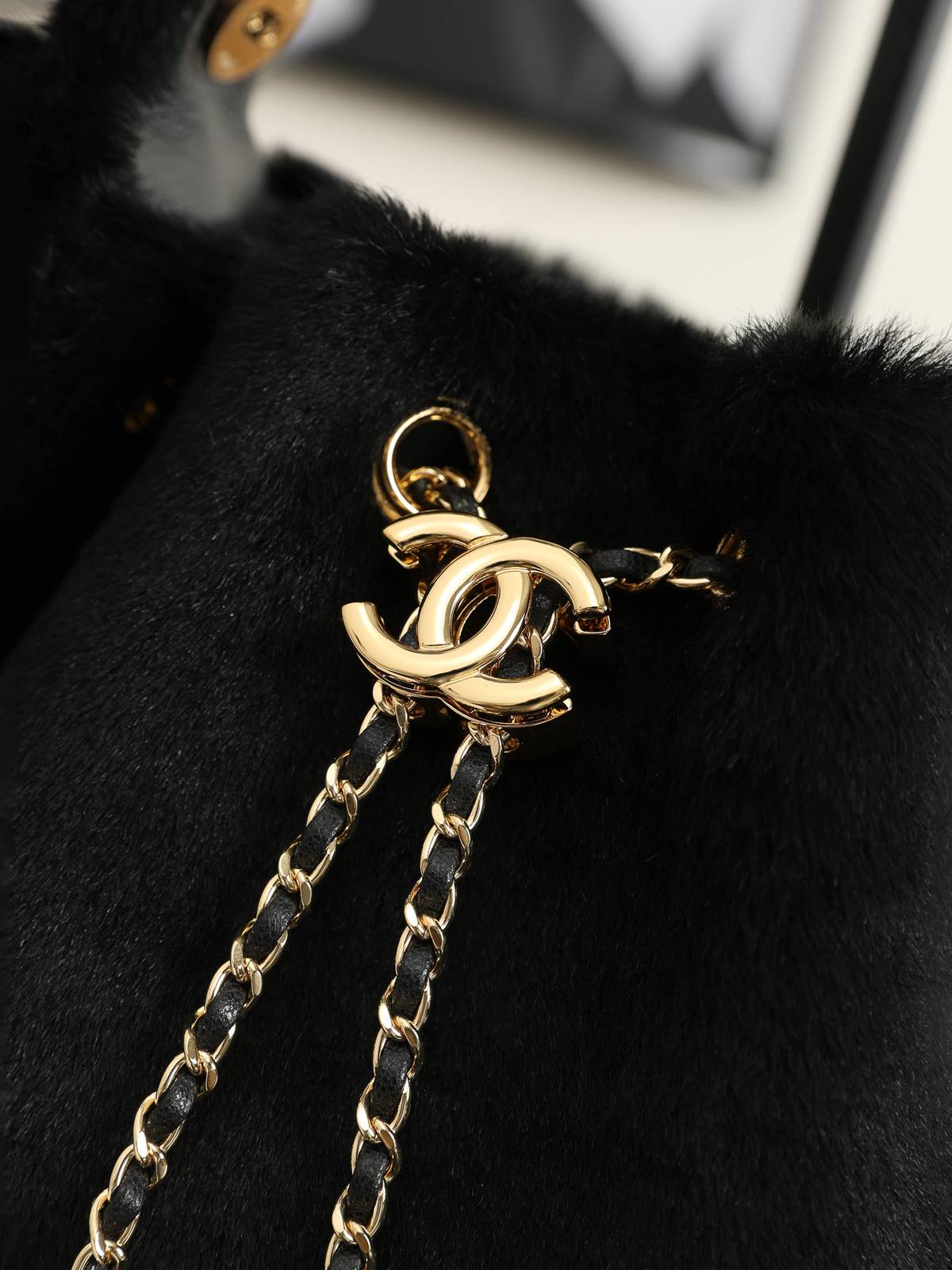 シャネル CHANEL マトラッセ デニム チェーンショルダーバッグ ブラック ゴールド金具 レディース - 画像 5
