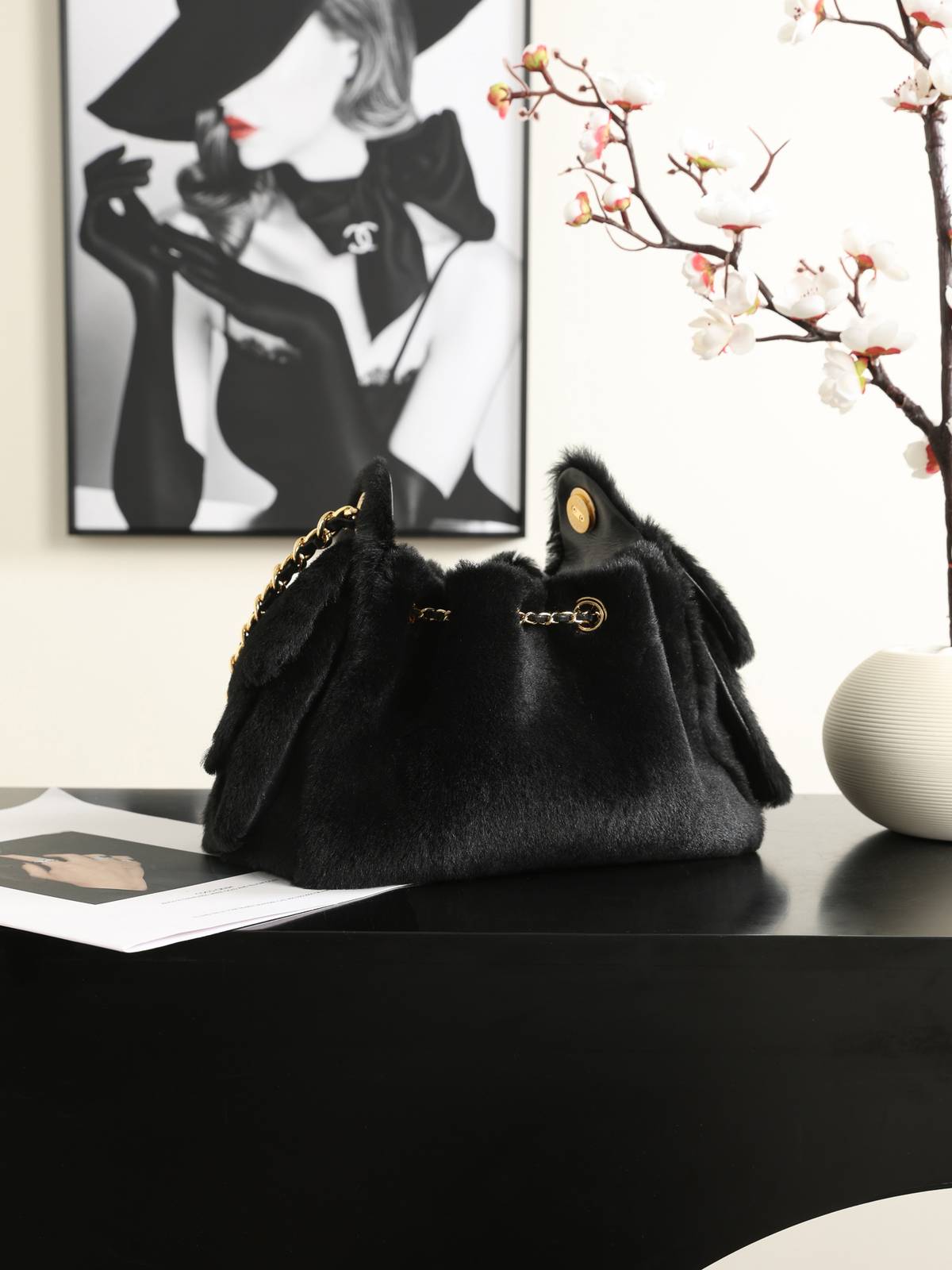 シャネル CHANEL マトラッセ デニム チェーンショルダーバッグ ブラック ゴールド金具 レディース - 画像 7