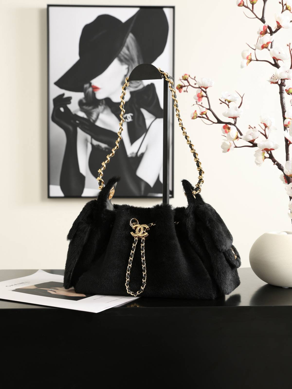シャネル CHANEL マトラッセ デニム チェーンショルダーバッグ ブラック ゴールド金具 レディース - 画像 9