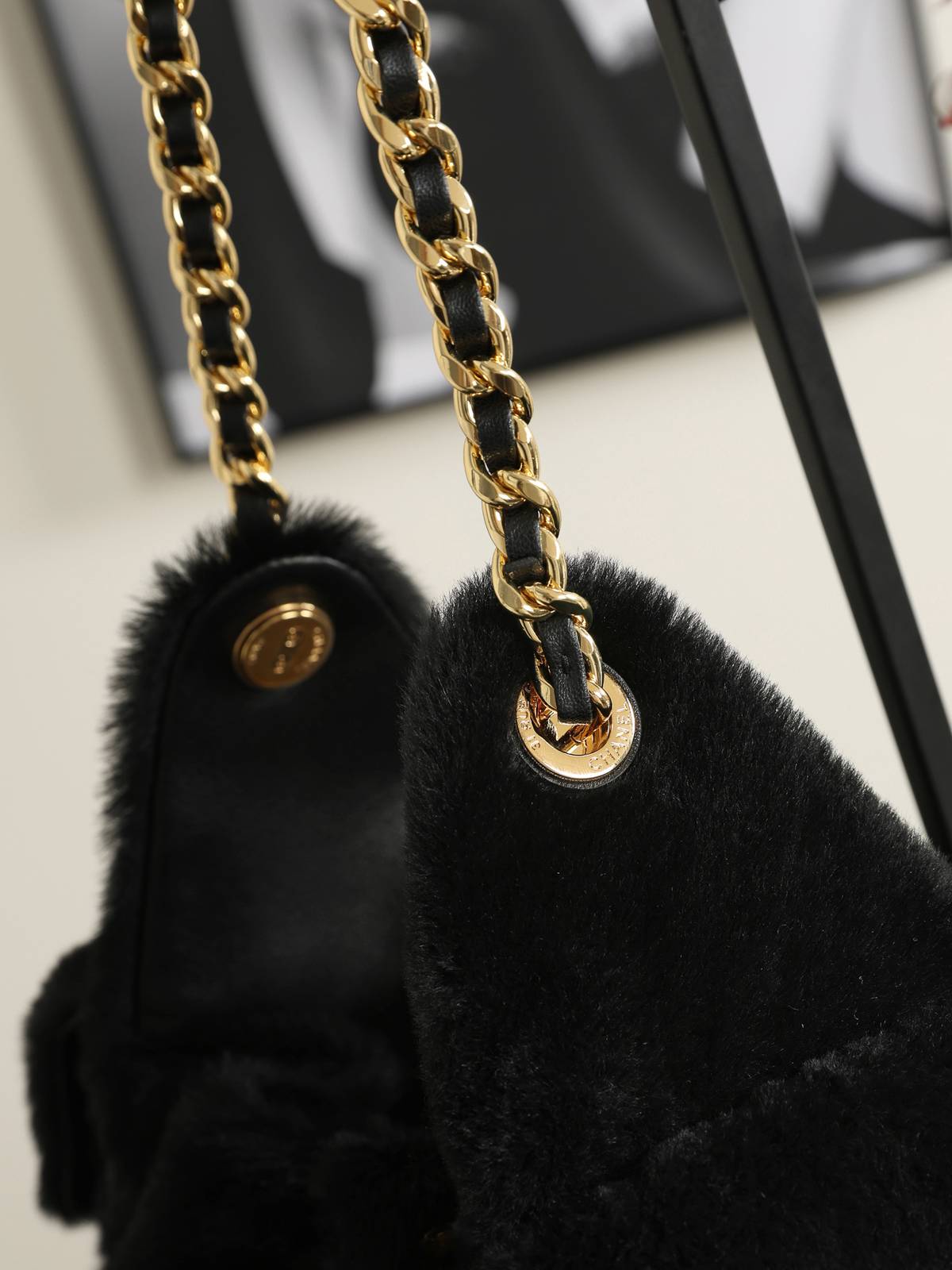 シャネル CHANEL マトラッセ デニム チェーンショルダーバッグ ブラック ゴールド金具 レディース - 画像 13