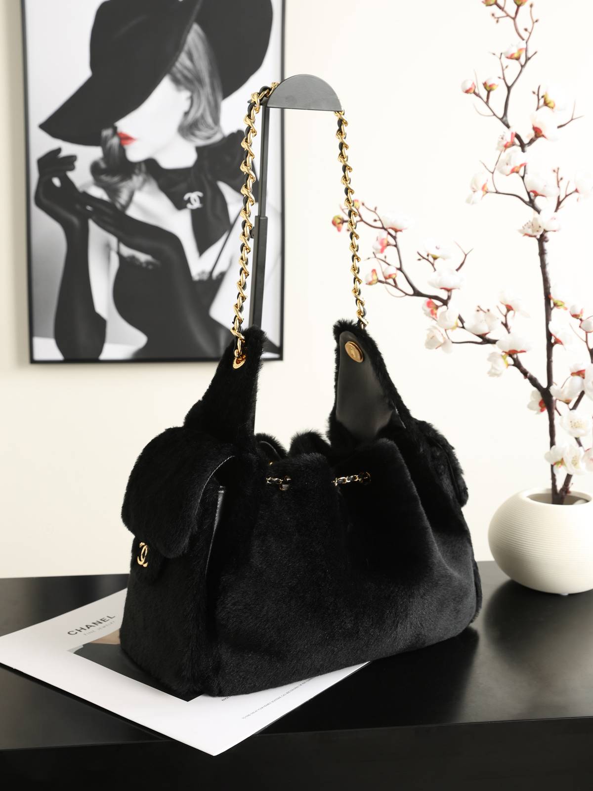 シャネル CHANEL マトラッセ デニム チェーンショルダーバッグ ブラック ゴールド金具 レディース - 画像 17