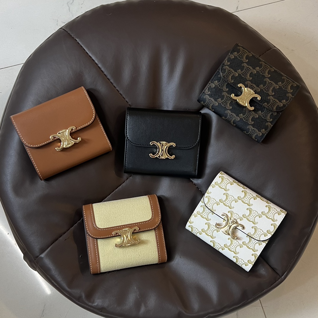 CELINE セリーヌ ウォレット 4色入 ミニ財布 レザー デニム ゴールドプレート 🧳