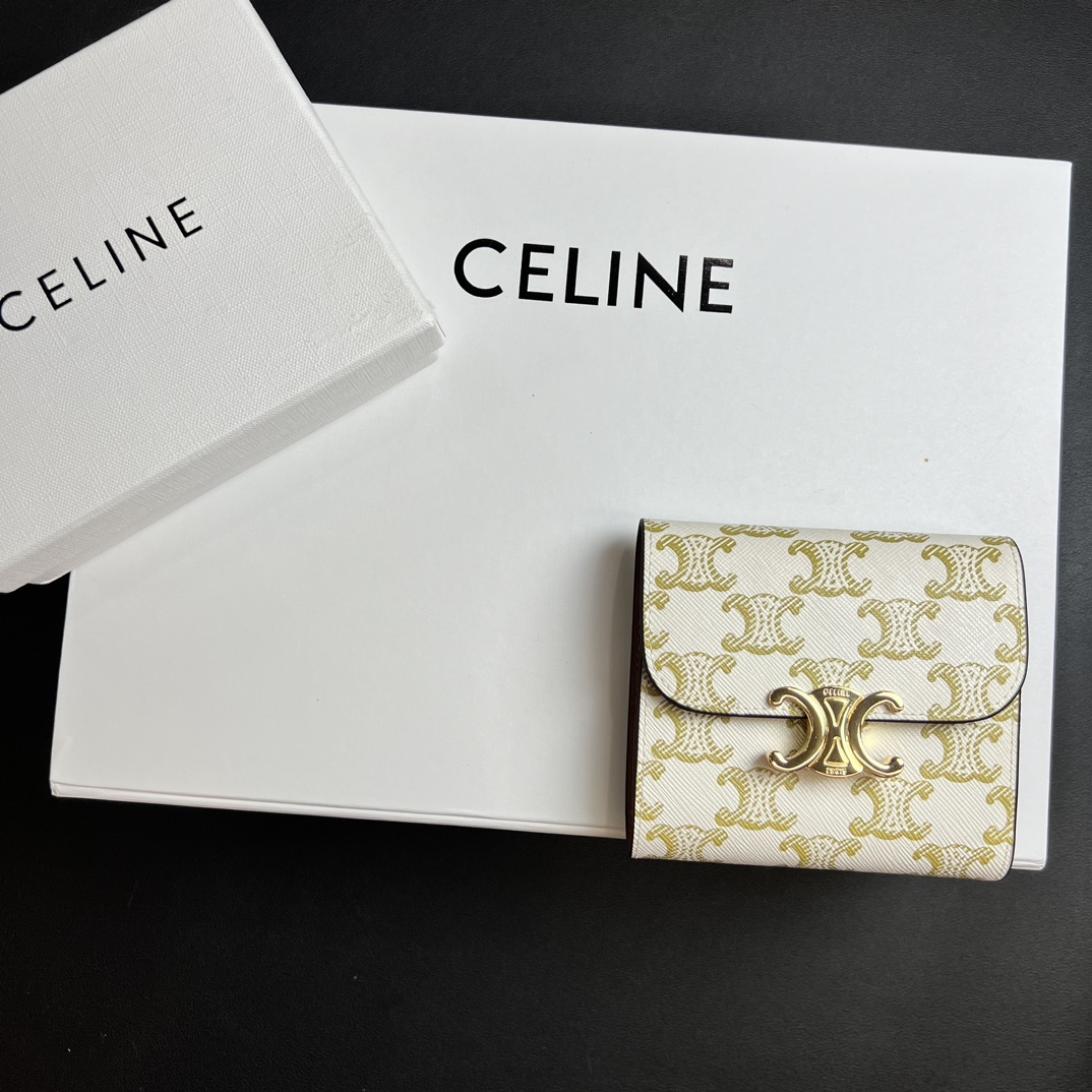 CELINE セリーヌ キャメル色 イタリア製 プリント ポーチ クラッチ ウォレット 💼