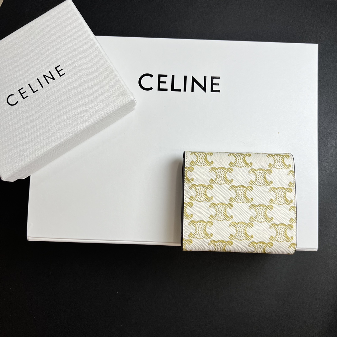 CELINE セリーヌ キャメル色 イタリア製 プリント ポーチ クラッチ ウォレット 💼 - 画像 2