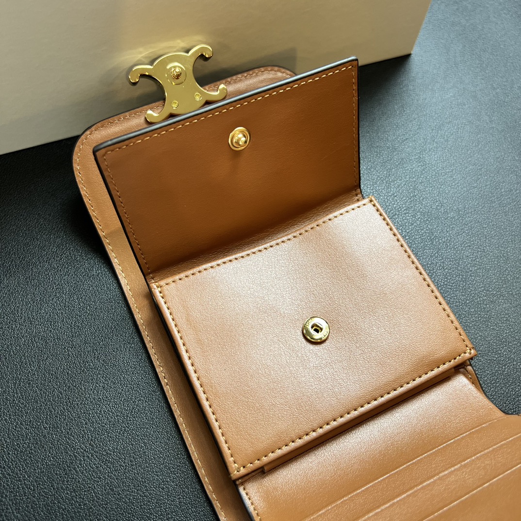 CELINE セリーヌ キャメル色 イタリア製 プリント ポーチ クラッチ ウォレット 💼 - 画像 7