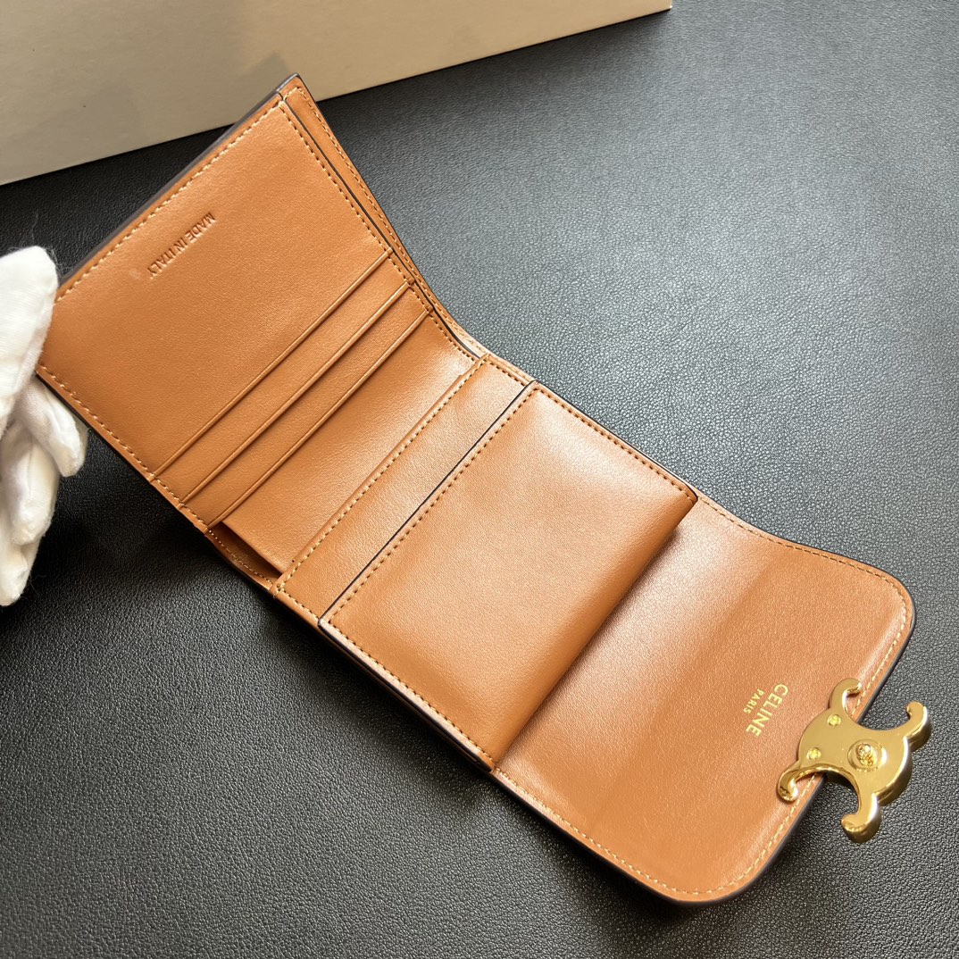 CELINE セリーヌ キャメル色 イタリア製 プリント ポーチ クラッチ ウォレット 💼 - 画像 8