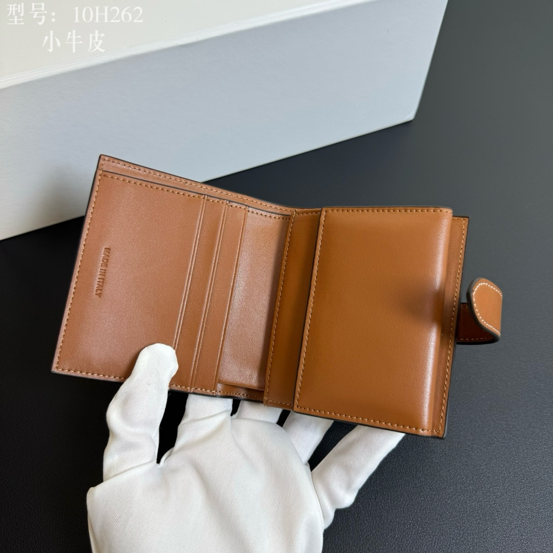 CELINE セリーヌ ミニ財布 ミニウォレット 10H262 ブラウン ブラック 二つ折り 財布 📱 - 画像 7