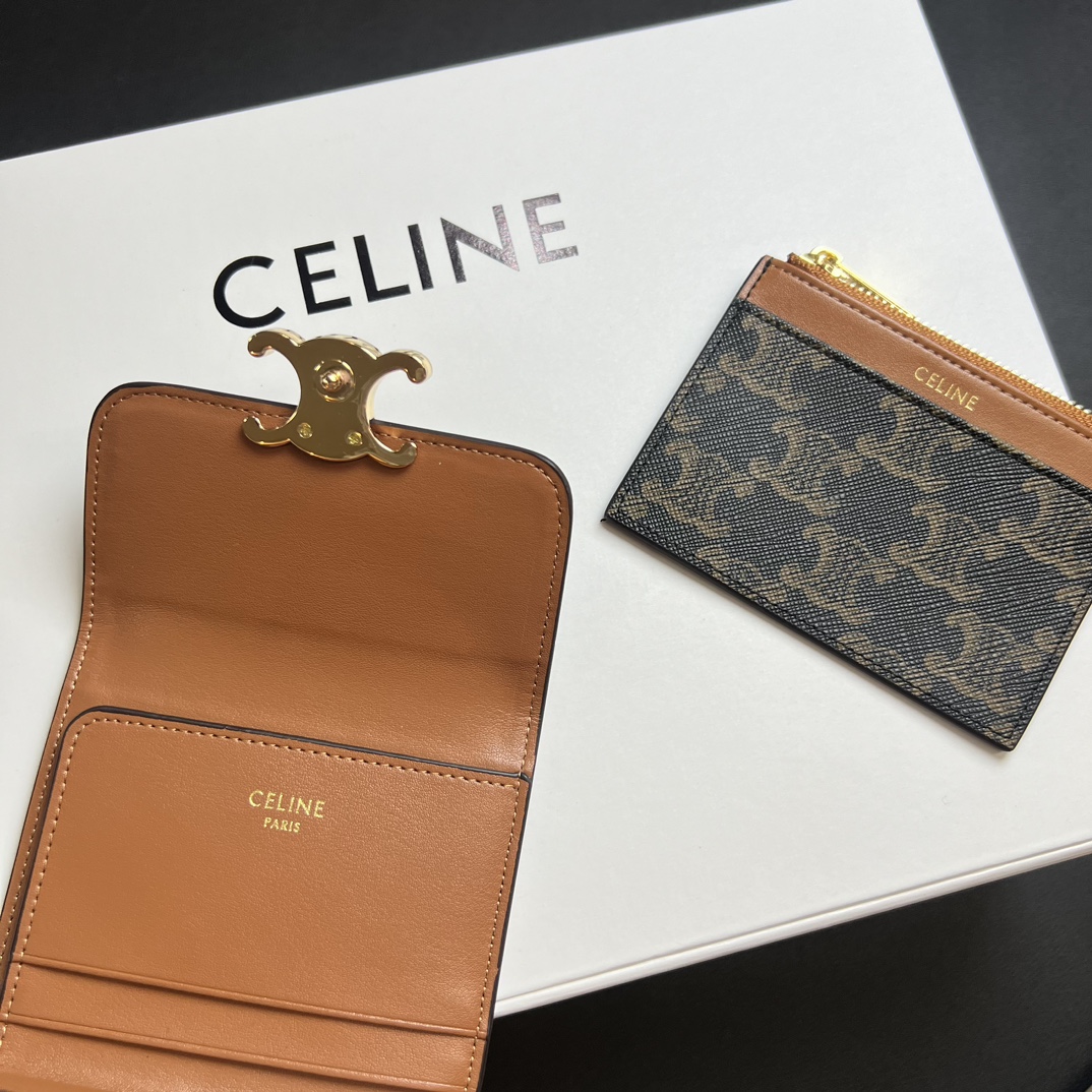 CELINE セリーヌ キャンバス マネークリップ ロゴ デザイン 2点セット 🖤✨ - 画像 5