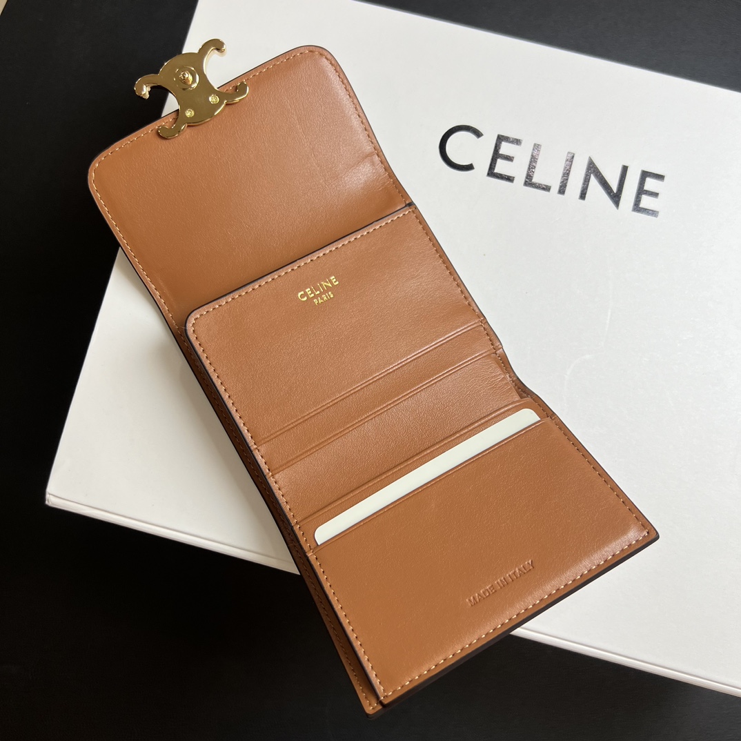 CELINE セリーヌ ウォレット ブルー×ホワイト デニム柄 2way 二つ折り 財布 🧳 4色入 - 画像 9