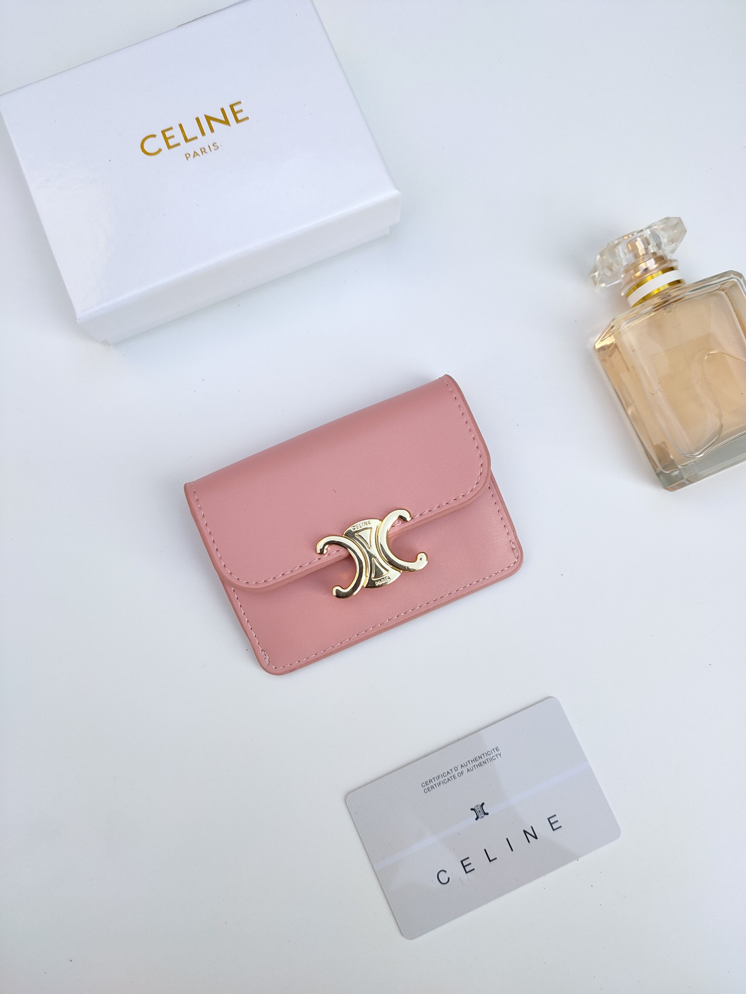CELINE シェリーヌ レザー カードケース ピンク 🍑 本物保証付き