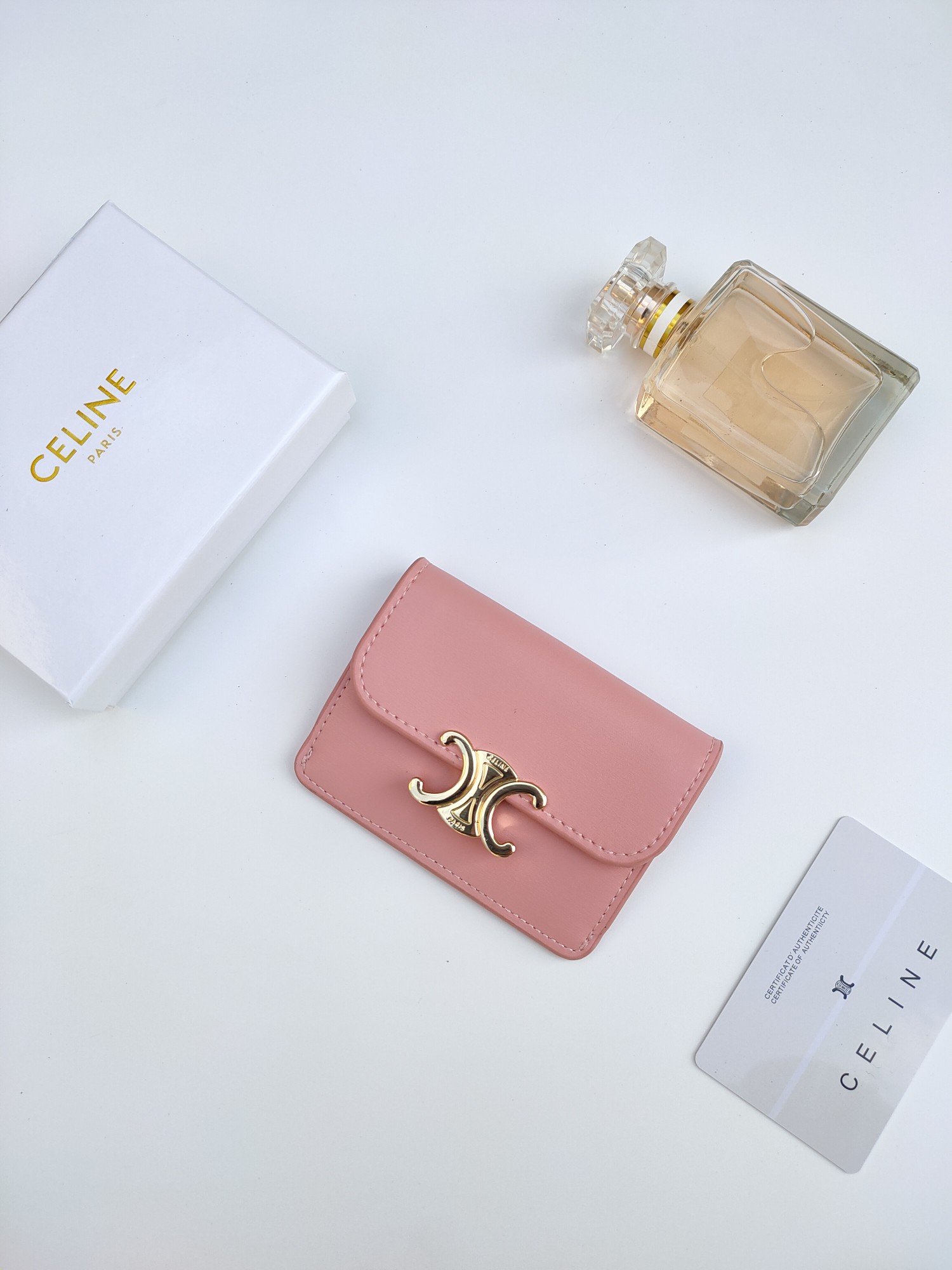 CELINE シェリーヌ レザー カードケース ピンク 🍑 本物保証付き - 画像 2