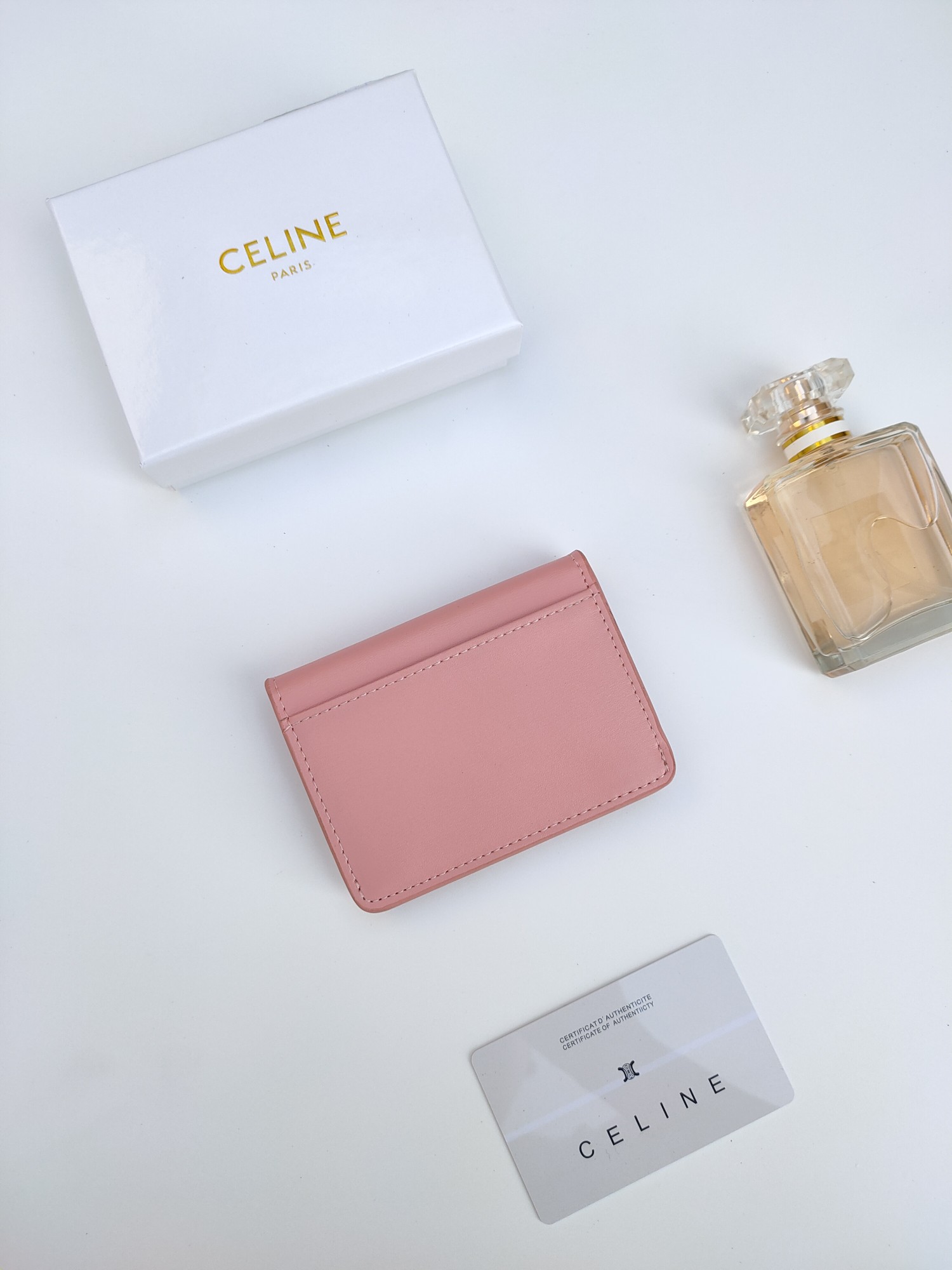 CELINE シェリーヌ レザー カードケース ピンク 🍑 本物保証付き - 画像 3