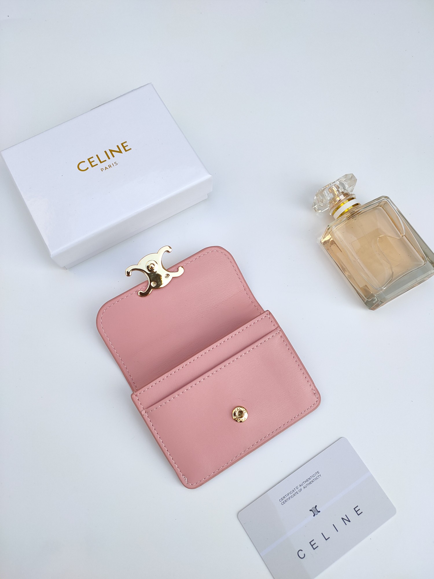 CELINE シェリーヌ レザー カードケース ピンク 🍑 本物保証付き - 画像 5