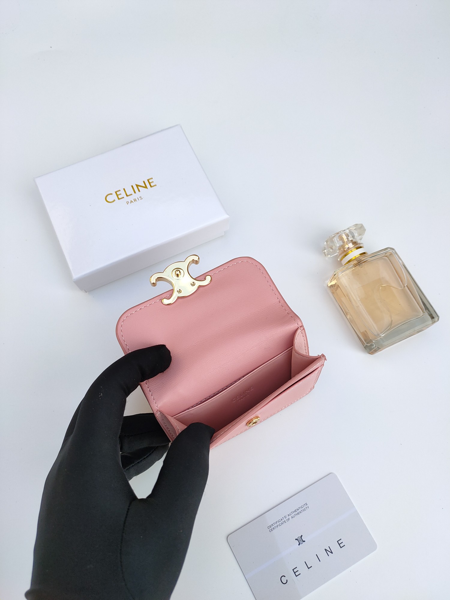 CELINE シェリーヌ レザー カードケース ピンク 🍑 本物保証付き - 画像 6