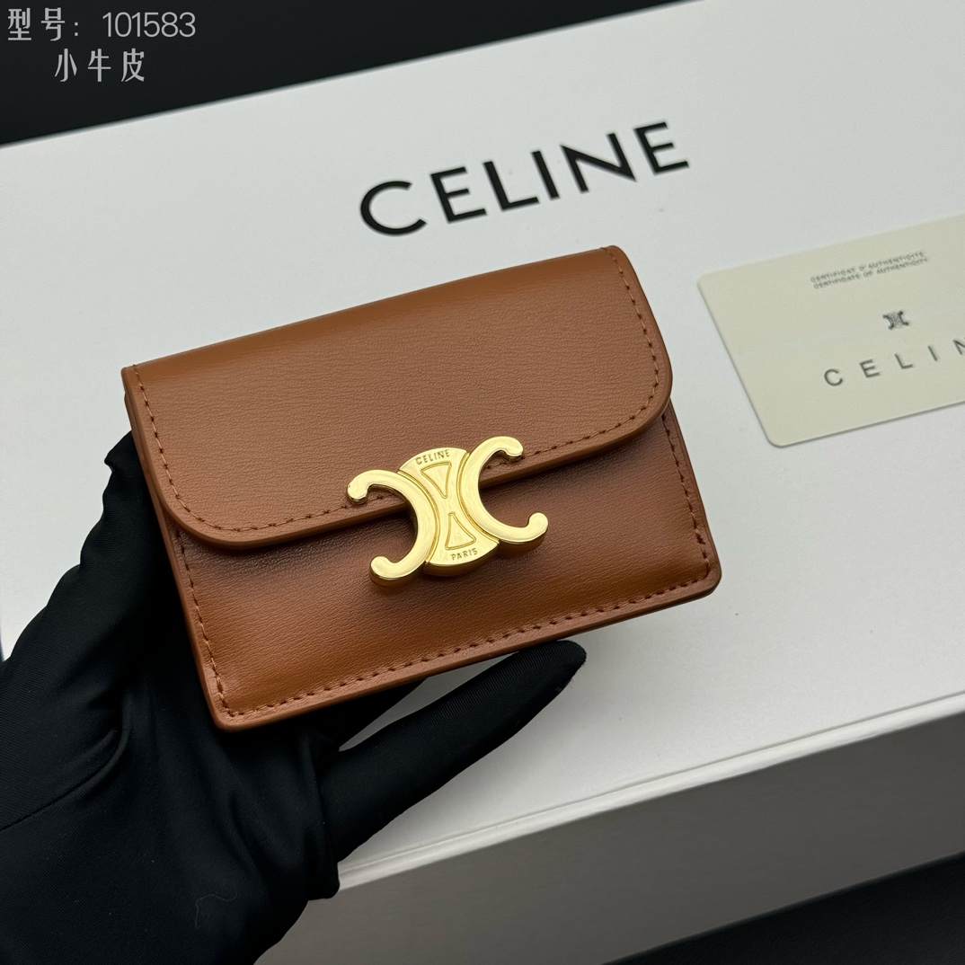 CELINE ブラウン カードケース 小銭入れ ブランド 小物 1枚 1枚入り 1️⃣ - 画像 3