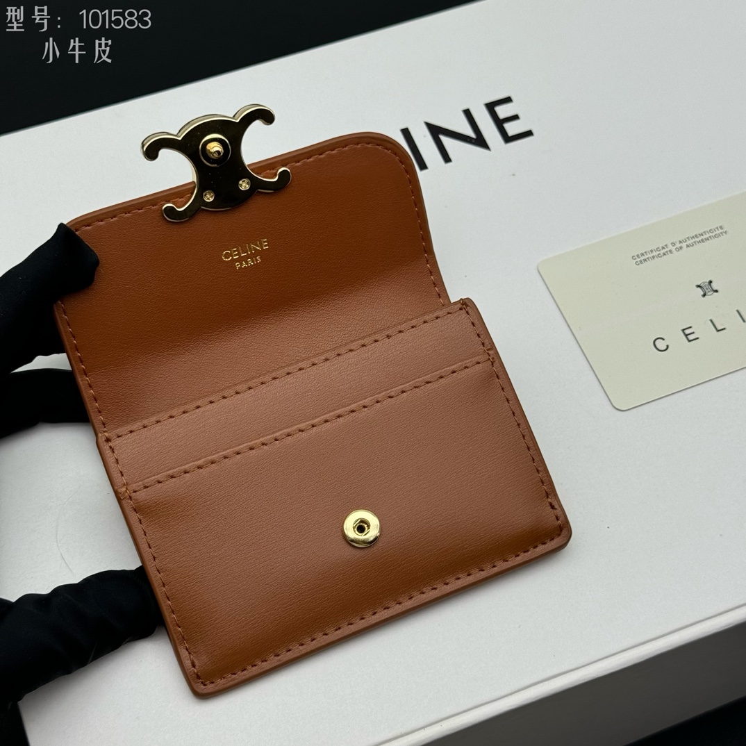 CELINE ブラウン カードケース 小銭入れ ブランド 小物 1枚 1枚入り 1️⃣ - 画像 4