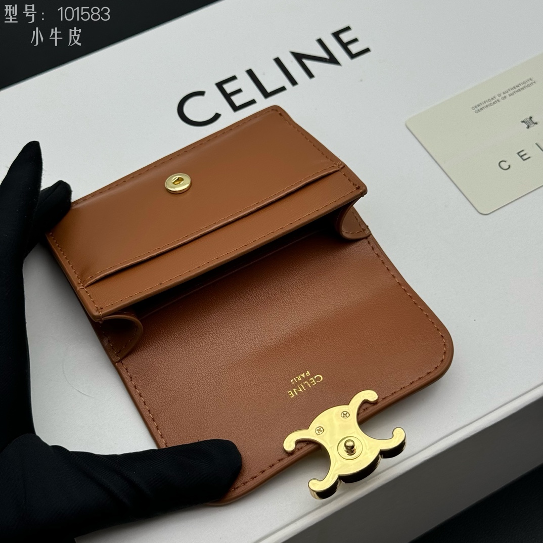 CELINE ブラウン カードケース 小銭入れ ブランド 小物 1枚 1枚入り 1️⃣ - 画像 6