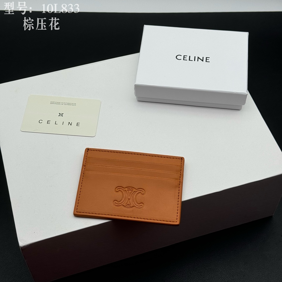 CEFINE セリーヌ 10L833 棕色 カードケース 軽量 高級レザー 1枚のみ 🍂 - 画像 3