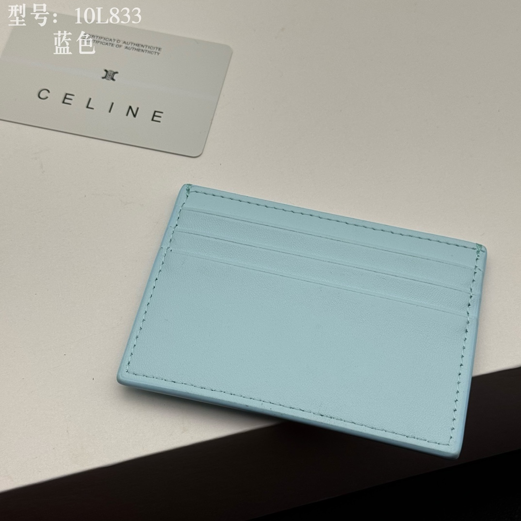 CELINE セリーヌ カードケース 10L833 ブルー 3枚カード収納 🎁 - 画像 7