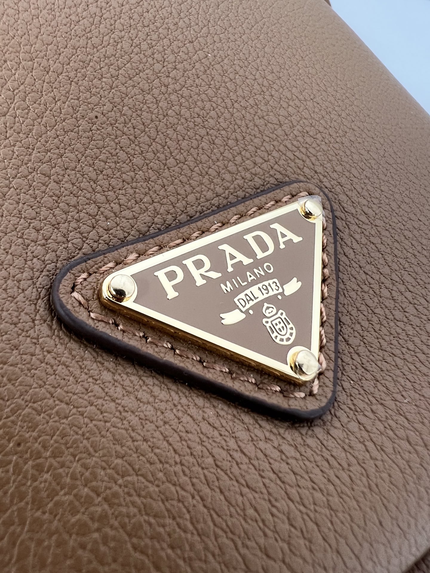 普拉达 ミニ バケットバッグ トート ブラウン 🍂 レザー 2WAY パウチ付き - 画像 6