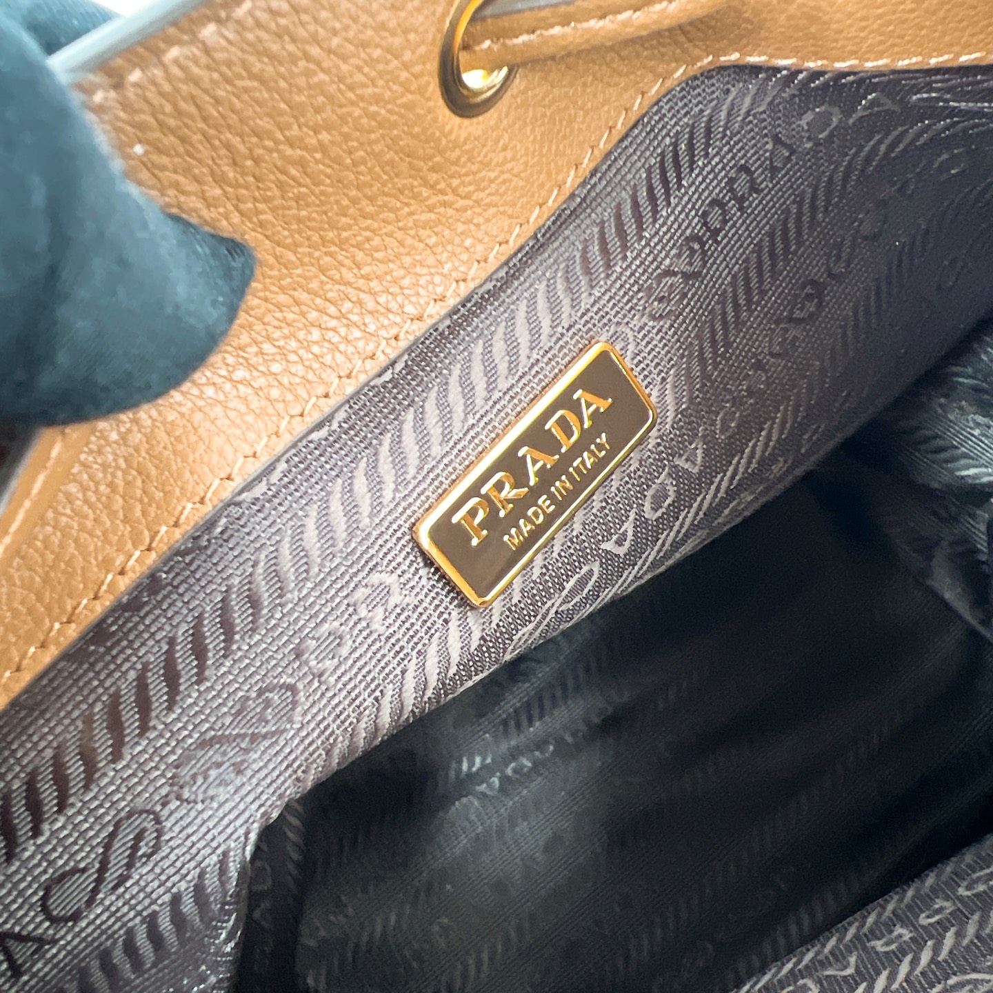 普拉达 ミニ バケットバッグ トート ブラウン 🍂 レザー 2WAY パウチ付き - 画像 9