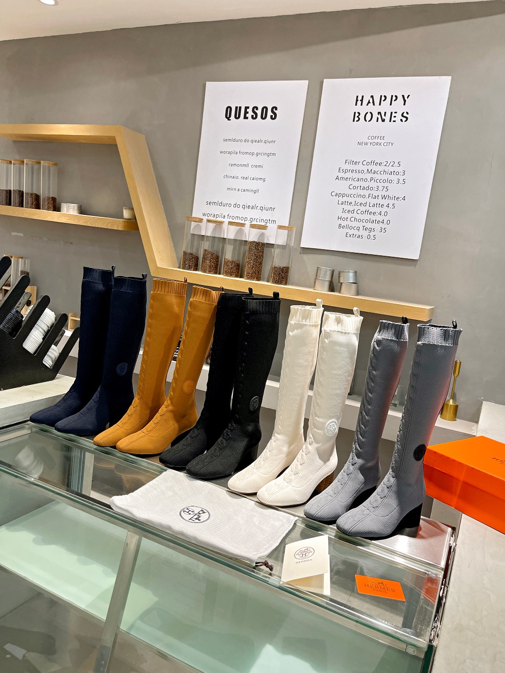 シンプルで上品　エルメス定番人気ブーツ　boots　フォンテーヌ 60　5色　HERMES　ロングブーツ　ニットブーツ