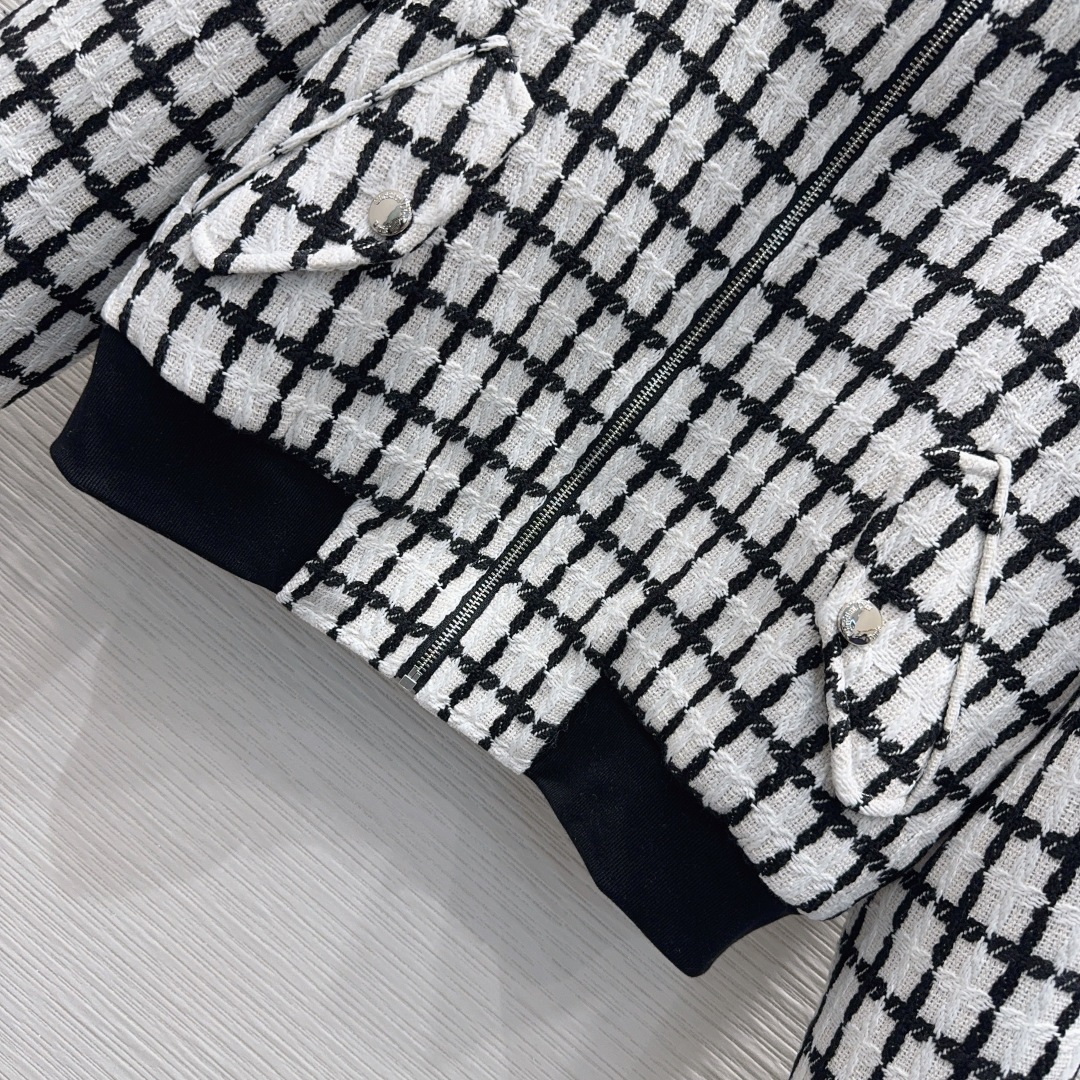 DIOR チェック バンダージャケット 2WAY ブラック/ホワイト - 画像 4