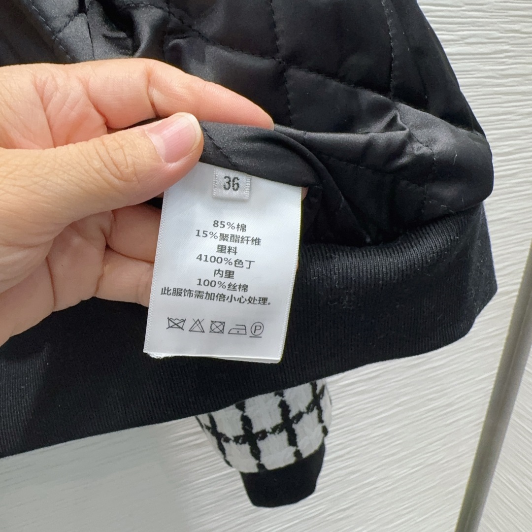 DIOR チェック バンダージャケット 2WAY ブラック/ホワイト - 画像 7