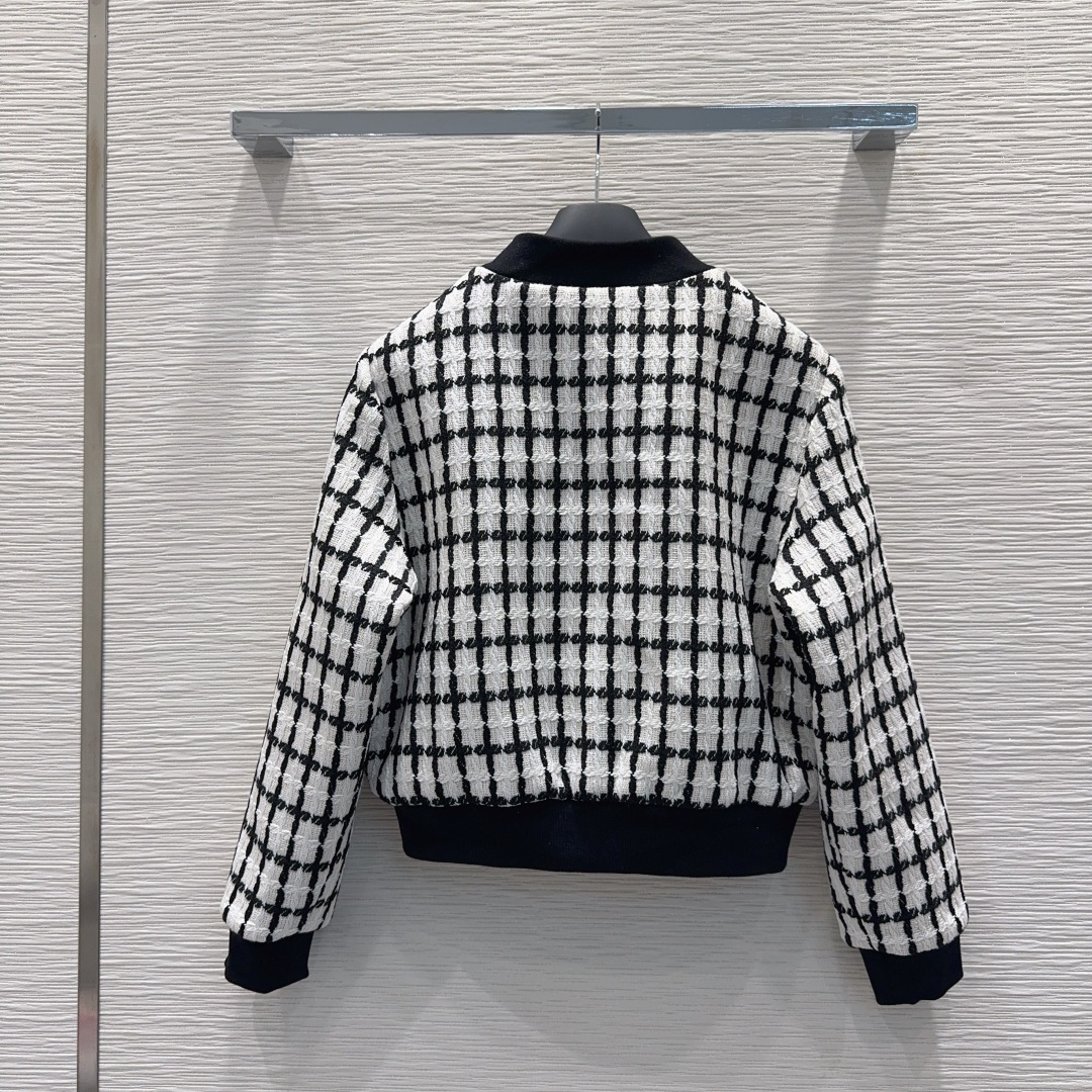 DIOR チェック バンダージャケット 2WAY ブラック/ホワイト - 画像 9