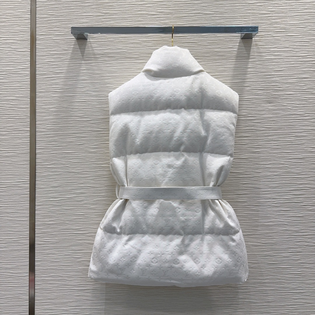 Louis Vuitton 00013 ロゴプリント ベスト フードなし ミニベスト ウエストベルト付き ホワイト - 画像 9