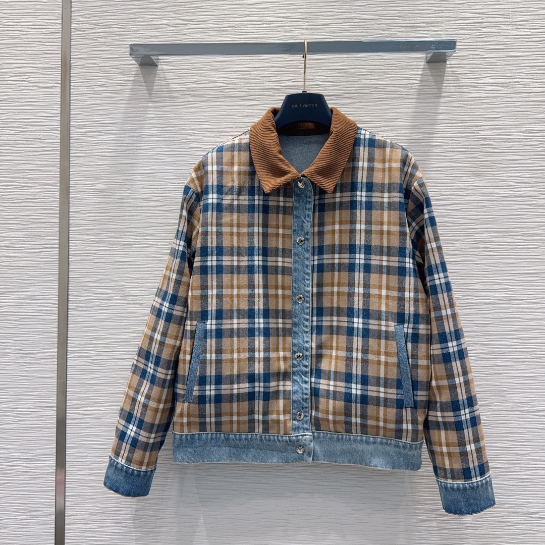 LOUIS VUITTON 00014 デニムジャケット ロゴ入り ブラック レザー コットン - 画像 9