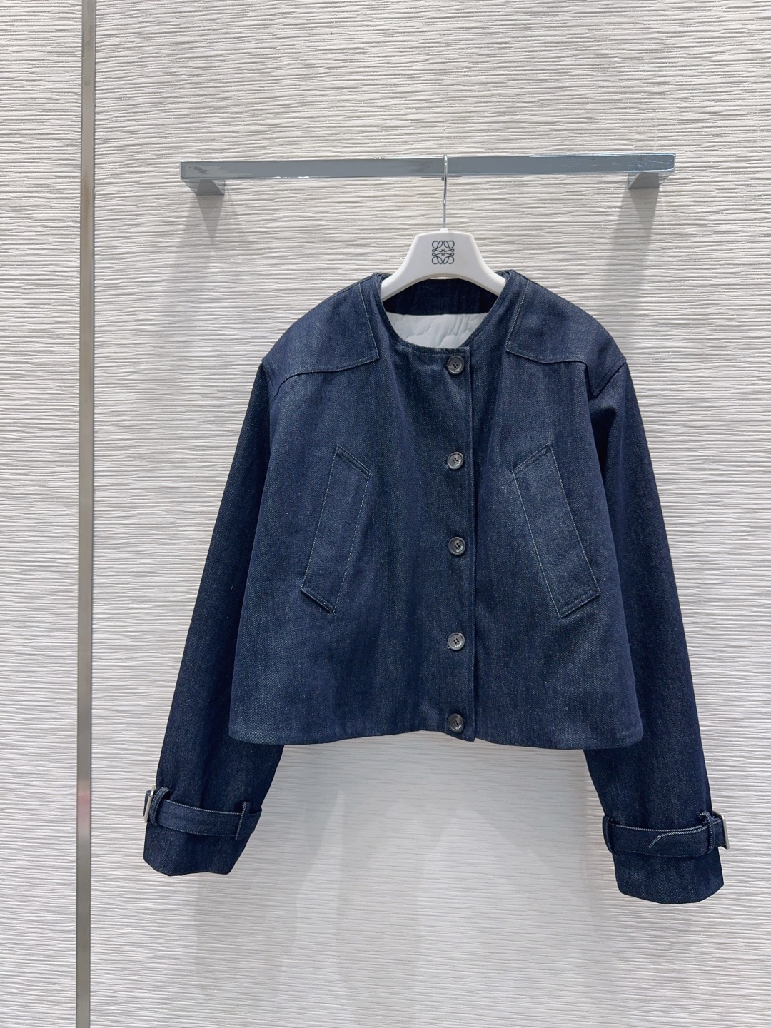 LOEWE 00016 デニムジャケット ファー裏地 ブルゾン ブラック | メンズ レディース 対応 - 画像 7